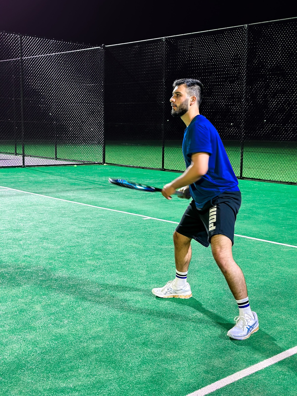 A competitive player training for match preparation